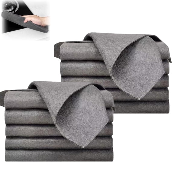 10 Pcs Thickened Magic Cleaning Cloth,Reusable Microfiber Cleaning Rag,Lint Free Cloth for Windows,Mirror,Glass,Car(Gray)