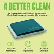 E-Cloth Window Cleaning Kit, Premium Microfiber Glass and Window Cleaner, Washable and Reusable, 100 Wash Guarantee, Green