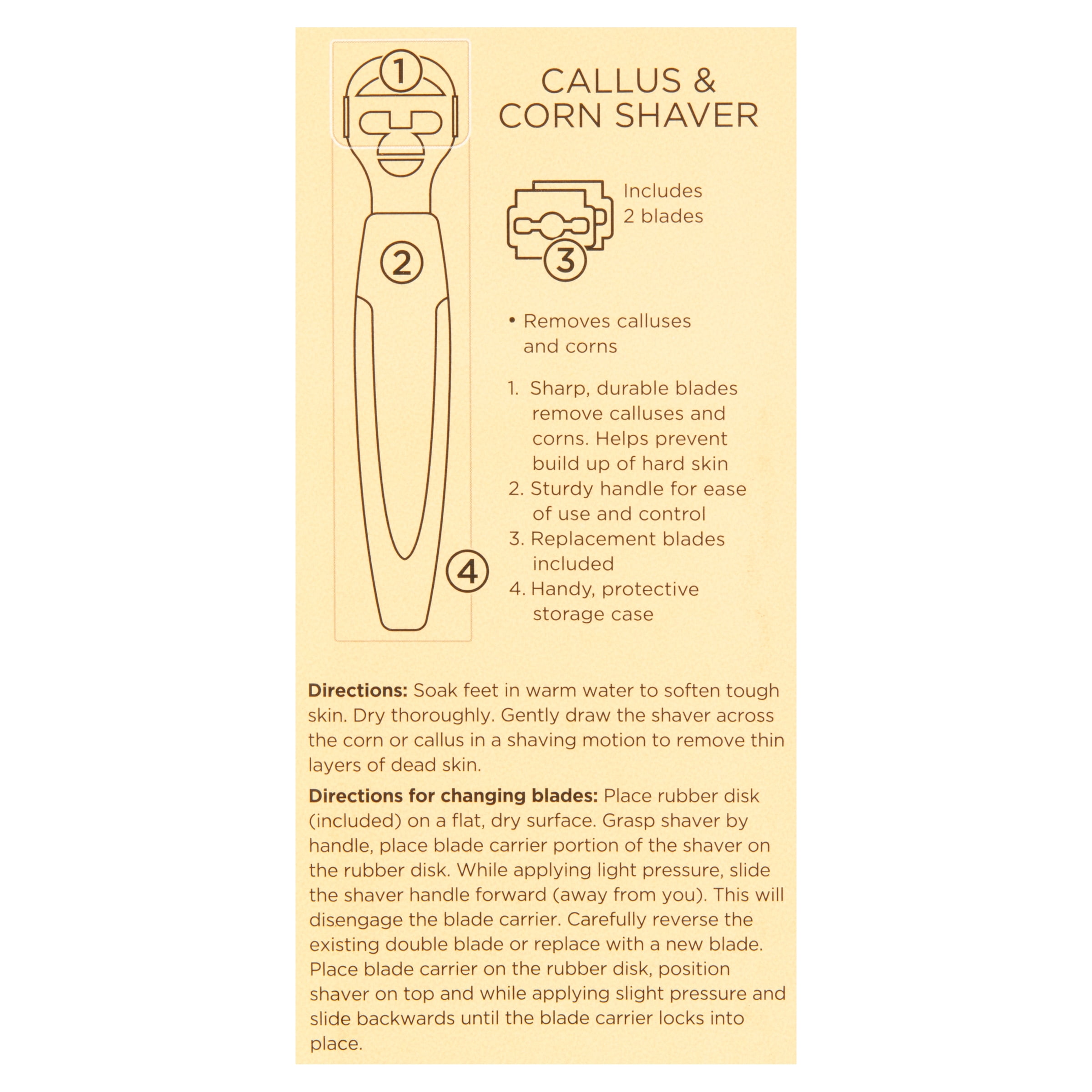 Buy Equate Beauty Foot Care Callus & Corn Shaver, 2 Extra Corn Blades