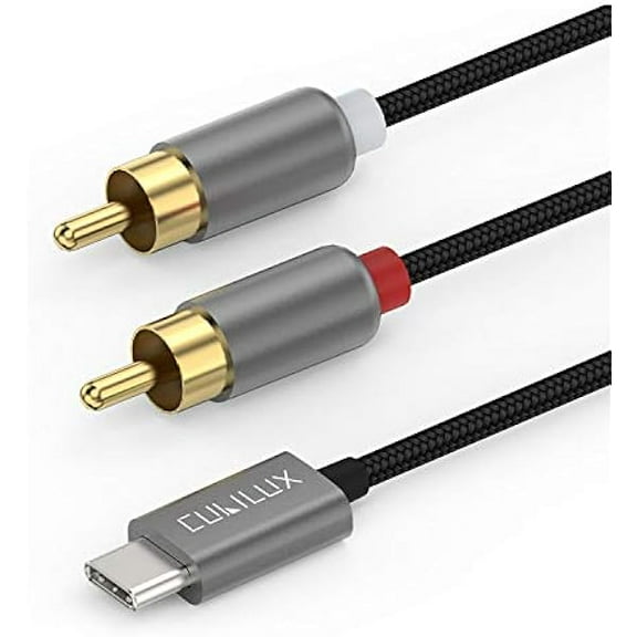 YJJSKEJI USB C to 2 Male RCA YJJSKEJIo Cable for iPhone 16/15, Type C to Dual RCA Stereo Aux Cord for iPad Pro 13/12.9/11, iPad Air 13/5th/4th, YJJSKEJI Galaxy s25/S24/S23/S21 Ultra Z Fold, 3 Feet