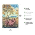 thumbnail image 2 of Victoria Australia - Pink Heath Flower - Floral Emblem of Victoria - Vintage Travel Poster by Vernon Jones c.1944 - 8 x 12 inch Vintage Metal Tin Sign, 2 of 4