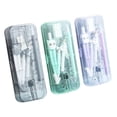 thumbnail image 4 of 9PCS/Set Plastic Multi-Function Set Square Transparent Eraser Mechanical Pencil Ruler Set Pencil Compass Kit Measuring Ruler Protractor GREY, 4 of 8