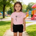 thumbnail image 2 of Tfken Soft Comfy Tops For Girls Daily Wear Holiday Short Sleeve Tees Tshirts Graphic Print T-Shirts Fashion Child Stretch Clothes Size 6-7 Years, 2 of 5