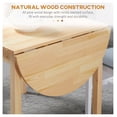 thumbnail image 6 of Drop Leaf Dining Table 56" Natural Wood Kitchen Table - Small Space Folding Table for 6 People, 6 of 9