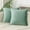 Green, variant on 2Pc Solid Velvet Throw Pillow Covers - 18X18 Inch Sky Blue Decorative Pillowcases With Piping For Couch Bed Sofa Living Room Bedroom