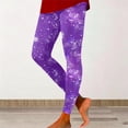 thumbnail image 2 of HXWCHs Women's Fashion Carnival Casual Galaxy Starry Print Yoga Leggings High Waisted Workout Pants for Running Fitness L Purple, 2 of 5