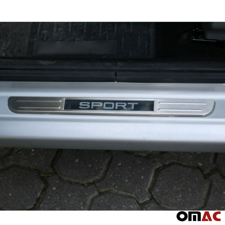 Chrome Door Sill Cover Illuminated Sport Scuff Plate 4 Pcs for