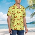 thumbnail image 5 of Daiia Floral Squirrel Hawaiian Shirt for Men Gentle Cotton Regular Short Sleeve Casual-Large, 5 of 9