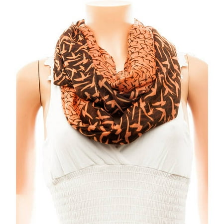 Celik Women's Infiniti Scarves Birds in Flight Pattern with Two Color Background