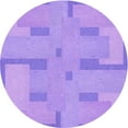 thumbnail image 1 of Ahgly Company Machine Washable Indoor Round Transitional Bright Lilac Purple Area Rugs, 7' Round, 1 of 7