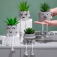 thumbnail image 2 of Planta Artificial En Maceta Linda Planta Suculenta Falsa Con Lege Colgante Cemento Emocional Suculentas En Maceta Decoración Para Estante De Escritorio Decoración De Vida Y Oficina Planta Artificial E Muyoka Hogar, 2 of 7