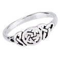 thumbnail image 3 of Triple Goddess Ring 925 Sterling Silver Womens Pagan Pentacle Crescent Moon Band Fantasy Forge Jewelry, 3 of 5