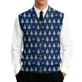 thumbnail image 2 of Resicozy Mens Christmas Sweater Vest Funny Xmas Printed Holiday Vests V Neck Casual Cardigan Vest Royal Blue 2XL, 2 of 7