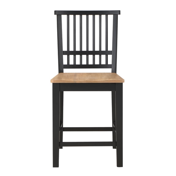 Steve Silver Magnolia Rubberwood/Iron Counter Chair in Black (Set of 2)
