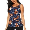 thumbnail image 1 of Balery Cute Foxes Camiseta sin mangas estampada ligera para mujer, tops de entrenamiento sin mangas, camisetas de yoga transpirables de secado rápido.-X-Large, 1 of 7
