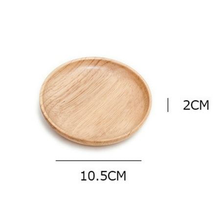 

Mingyiq 10.5/12.5/15cm Wooden Round Plate Food Snack Serving Breakfast Salad Tray