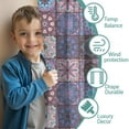 thumbnail image 3 of Blackout Kids Curtains,Purple Ethnic Geometric Patchwork Pattern Childrens Insulated Curtains Set Of 2,Bedroom Essentials,Toddler Room Decor 52x63in(132x160cm), 3 of 5