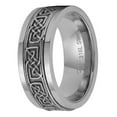 thumbnail image 3 of Norse Knot Viking Spinner Ring Mens Womens Silver 316L Stainless Steel Celtic Anti Anxiety Band, 3 of 5
