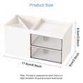 thumbnail image 7 of Pencil Pen Holder for Desk, Plastic Office Desk Accessories Organizer, Business Card/Mobile Phone/Stationery Holder Storage Box, White, 7 of 7