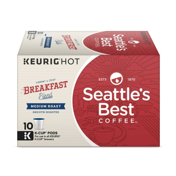 Seattle'S Best Coffee Breakfast Blend Medium Roast Single Cup Coffee, 10 Ct (Packaging May Vary)
