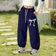 thumbnail image 3 of Sweatpants For Teen Girls Black Sweatpants Girls Cute Bow Print Joggers for Girls, Lightweight Baggy Sweatpants with Drawstring Waist & Pockets, 3 of 5