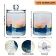 thumbnail image 5 of Yayeee 2 Pack Qtip Holder Bathroom Cotton Swab Canister with Lid Clear Dispenser Set, Abstract Painting, 5 of 6