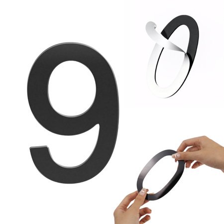 Numéros de Maison Autocollants 3 Pouces en Acrylique Numéros de Maison Modernes Numéros de Boîte aux Lettres Noirs pour Adresse Extérieure Numéro de Maison pour Appartements Bureau Hôtel Chambre (9)