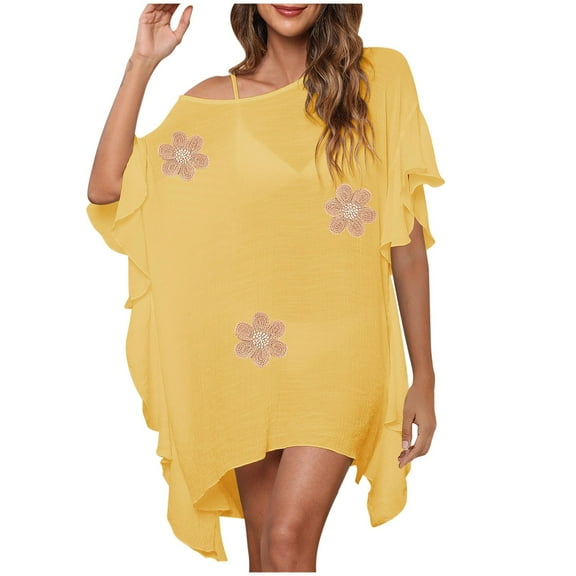 LIaqionyy Women's Summer Swimsuit Cover up Bathing Suit Oversized Beachwear Vacation Swimwear Beach Coverups