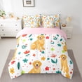 thumbnail image 2 of YST Cartoon Dogs Comforter Set, 7-Piece, Full Size, Colorful Flowers and Leaves, 2 of 5