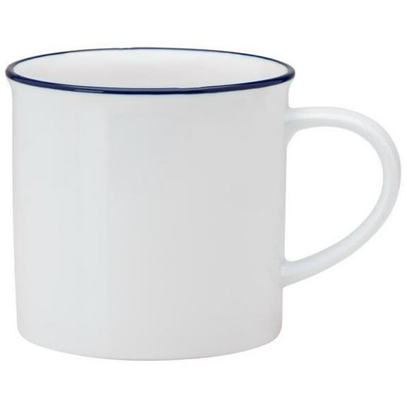 Oneida L2105008042 11 oz Tin White & Blue Porcelain Coffee Mug