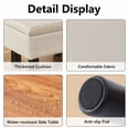 thumbnail image 4 of Foot Stool Ottomans Linen Footrest Storage Ottoman Step Stool Seat with Solid Wood Legs Modern Accent Stools for Couch Living Room Beige, 4 of 7