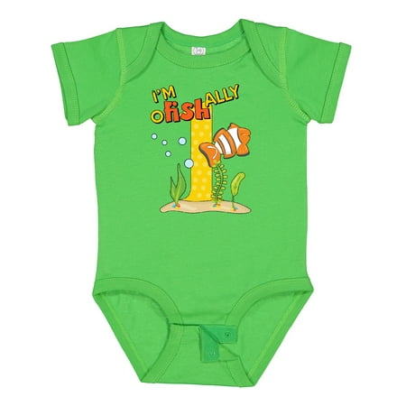 

Inktastic I m O-Fish-Ally One Cute Clownfish First Birthday Gift Baby Boy or Baby Girl Bodysuit