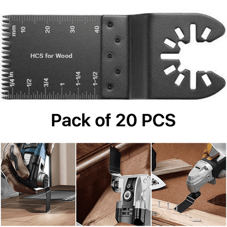

BCOOSS Oscillating Multi Tool Blade for Metal Wood Cutting Oscillating Saw Blades Kit Set of 20Pcs