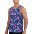 thumbnail image 2 of Daiia Blue Skull Flower Printed Men's Quick Dry Fit Muscle Tank Top Slim-Fit Tank Workout Tank Top Lightweight Sports Tank Top-XX-Large, 2 of 7