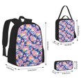 thumbnail image 4 of Naloa graffiti style Skull flower Print Large Capacity Backpack Lunch Bag Pencil Case Combination 3 Piece Set for Student, 4 of 8