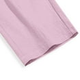 thumbnail image 3 of MIXUE Linen Pants Women Solid Color Straight Leg Elastic Drawstring Casual With Pockets Summer Beach Trousers Womens Pants Streetwear,Pink,XL, 3 of 5