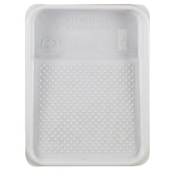9 in. White Plastic Paint Tray Liner - Pack of 48