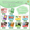 thumbnail image 5 of Sinekong Flash Cards for Toddlers 1-3, Alphabet ABC Flash Cards Preschool Educational Toddler Learning Activities, 100 Double-Sided Cards, 5 of 10