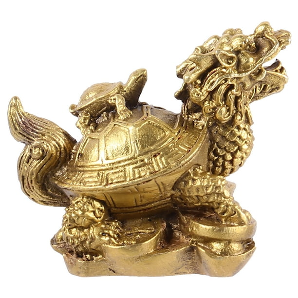 1 pieza de adorno de tortuga dragón simulación Feng Shui adorno artesanías de resina