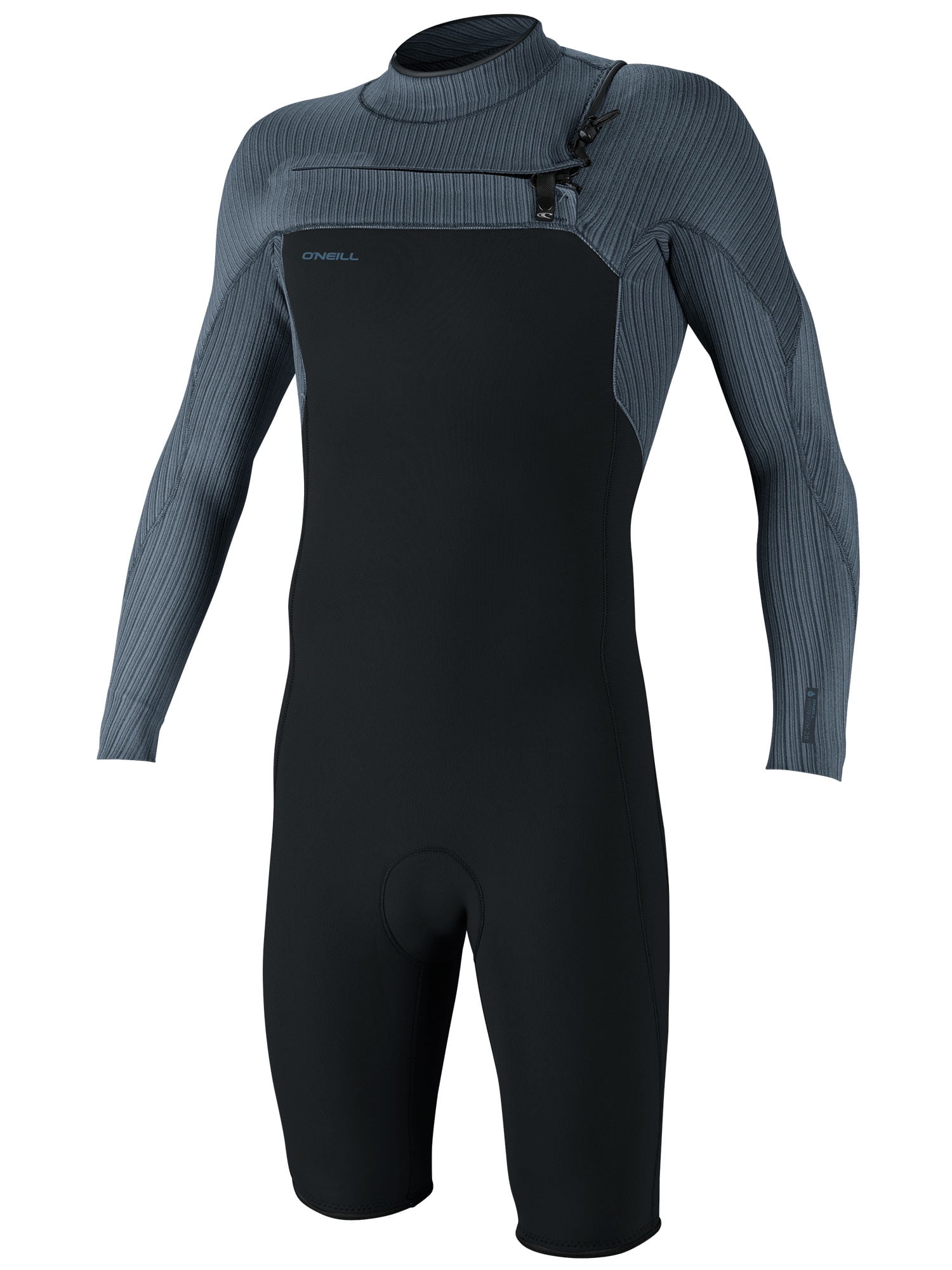 O'Neill Men's Hyperfreak 2mm Chest Zip Longsleeve Spring Wetsuit XL Gunmetal/cadet blue