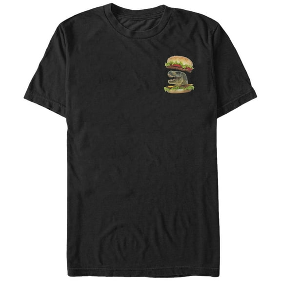 Men's Lost Gods Dinosaur Cheeseburger  Graphic Tee Black Small
