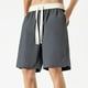 thumbnail image 5 of pstuiky Pantalones cortos casuales para hombre, Pantalones cortos casuales de color sólido con cintura elástica y bolsillo con cordón para hombre Pantalones cortos cargo, 5 of 5
