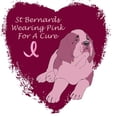 thumbnail image 2 of CafePress - Pink Ribbon St Bernard -  Round Wood Ornament 4", 2 of 2