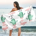 thumbnail image 7 of Flamingos and Cactuses Beach Towel - Lightweight Compact Oversized Travel Towels - Super Absorbent Quick Dry Towel for Swimming Camping Holiday（117） Wash cloth, 7 of 7