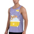 thumbnail image 2 of Easygdp Corgi Washing in Bathtub Men's Tank Top, Sleeveless Muscle T Shirts, Breathable, Quick-Dry, Loose for Gym, Running, Fitness - Large, 2 of 9