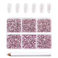 thumbnail image 1 of Gemas de uñas rosas Rhinestones BEADSLAND, cristal redondo, 7200 unidades, 1 of 5