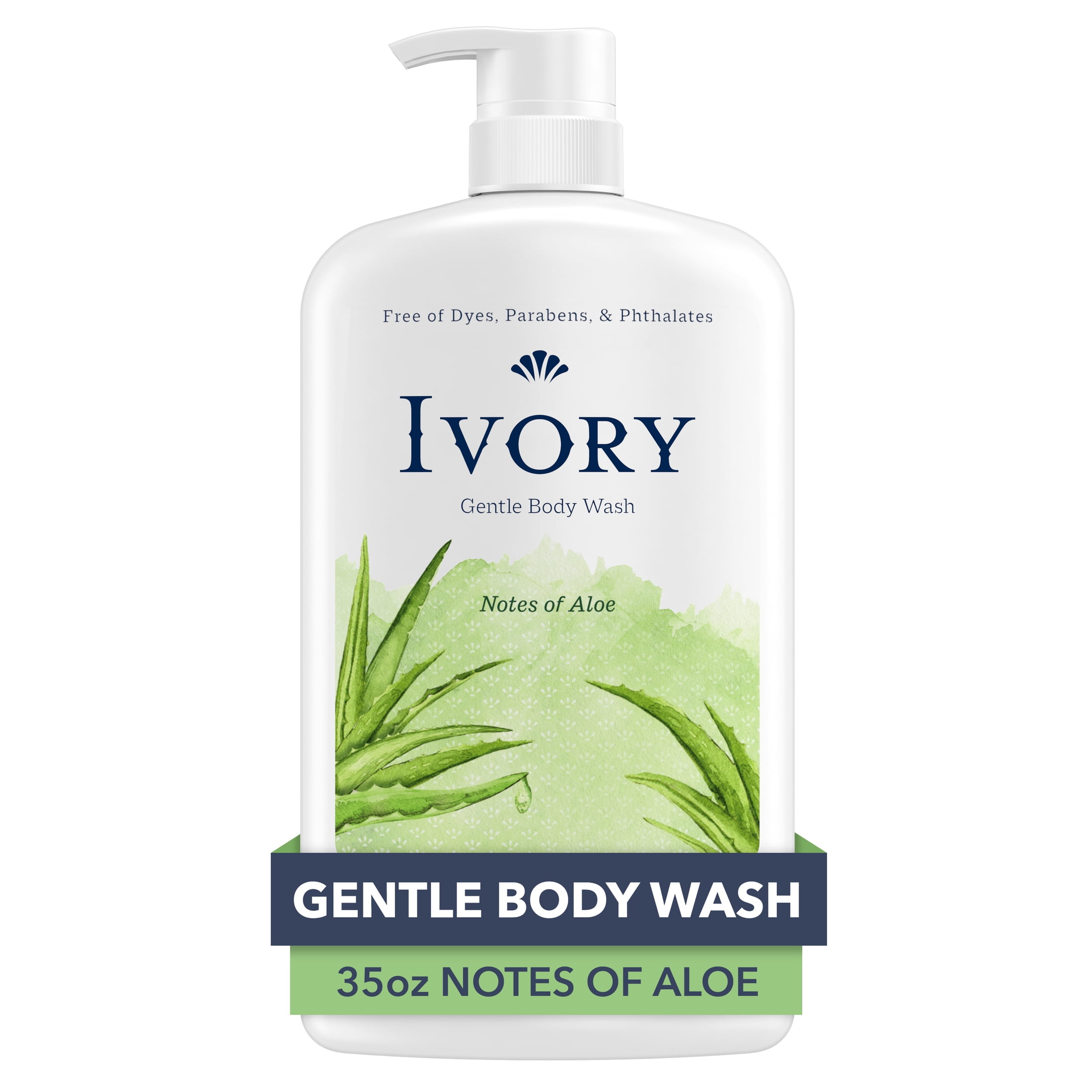 (4 pack) Ivory Mild and Gentle Body Wash, Aloe Scent, for All Skin Types, 35 fl oz