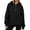 Black, variant on Smsaxvxz Womens Hoodies Soft Half Zipper V Neck Long Sleeve Sweatshirts With Pocket 2026 Fall Winter Fashion Oversized Clothes Black S