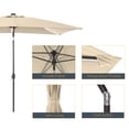 thumbnail image 3 of ACEGOSES LED Outdoor Patio 6x9ft Deck Solar Light Market Umbrella, Outside Table Umbrellas With Polyester canopy,Sand, 3 of 7