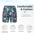 thumbnail image 6 of Picia Lilies Flowers pattern Mens Swim Trunks with Compression Liner Stretch Beach Shorts Quick Dry with Zipper Pockets No-Chafing Board Shorts-Small, 6 of 9